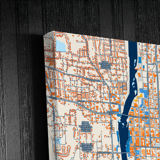 Columbus Georgia Colorful City Map Canvas Print Detail