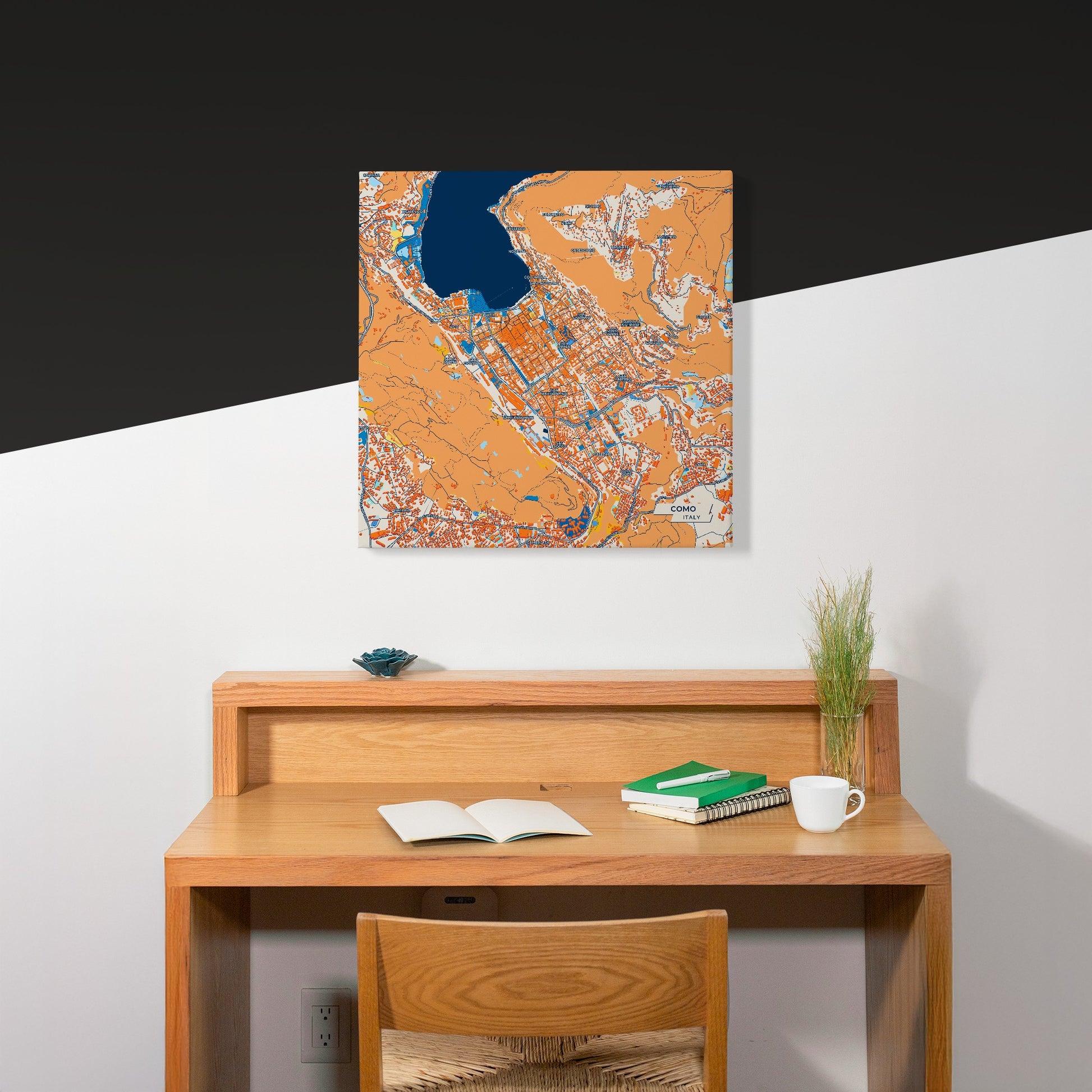Como Italy Colorful City Map Canvas Print Scene