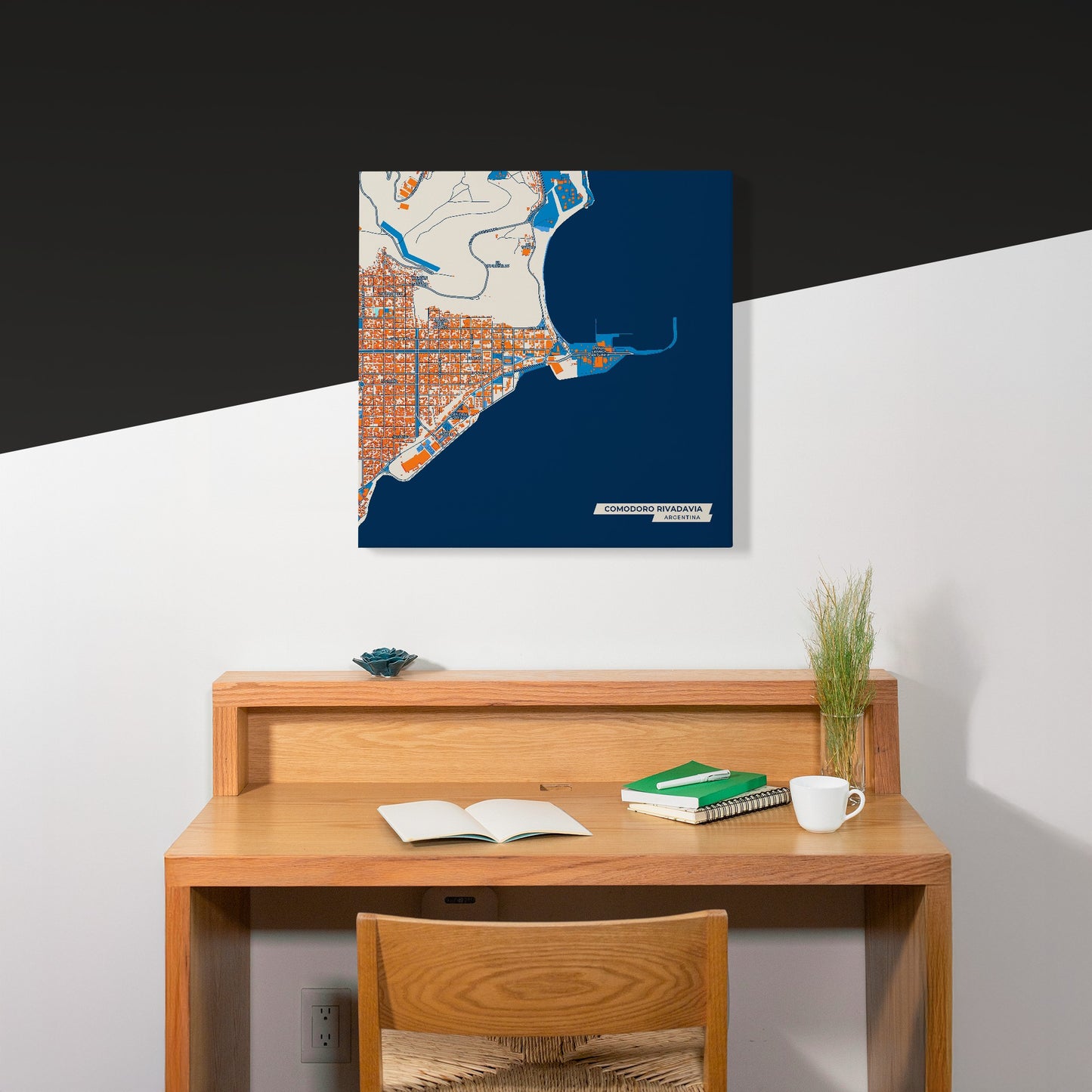Comodoro Rivadavia Argentina Colorful City Map Canvas Print Scene