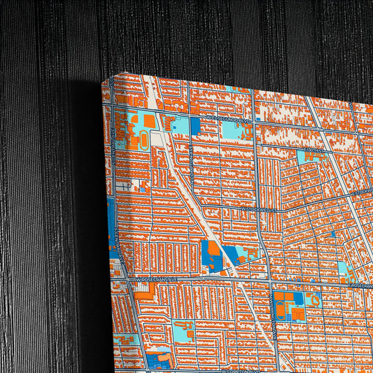 Compton California Colorful City Map Canvas Print Detail