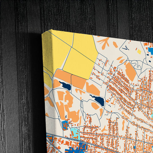 Comrat Moldova Colorful City Map Canvas Print Detail