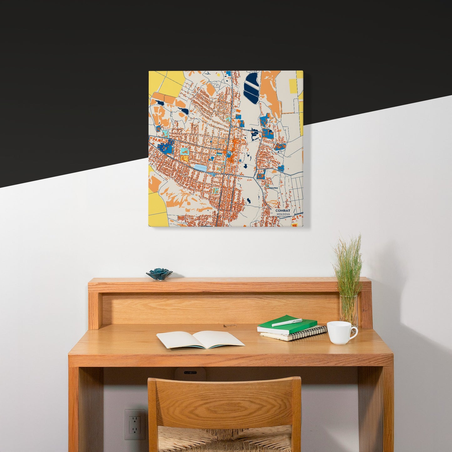 Comrat Moldova Colorful City Map Canvas Print Scene