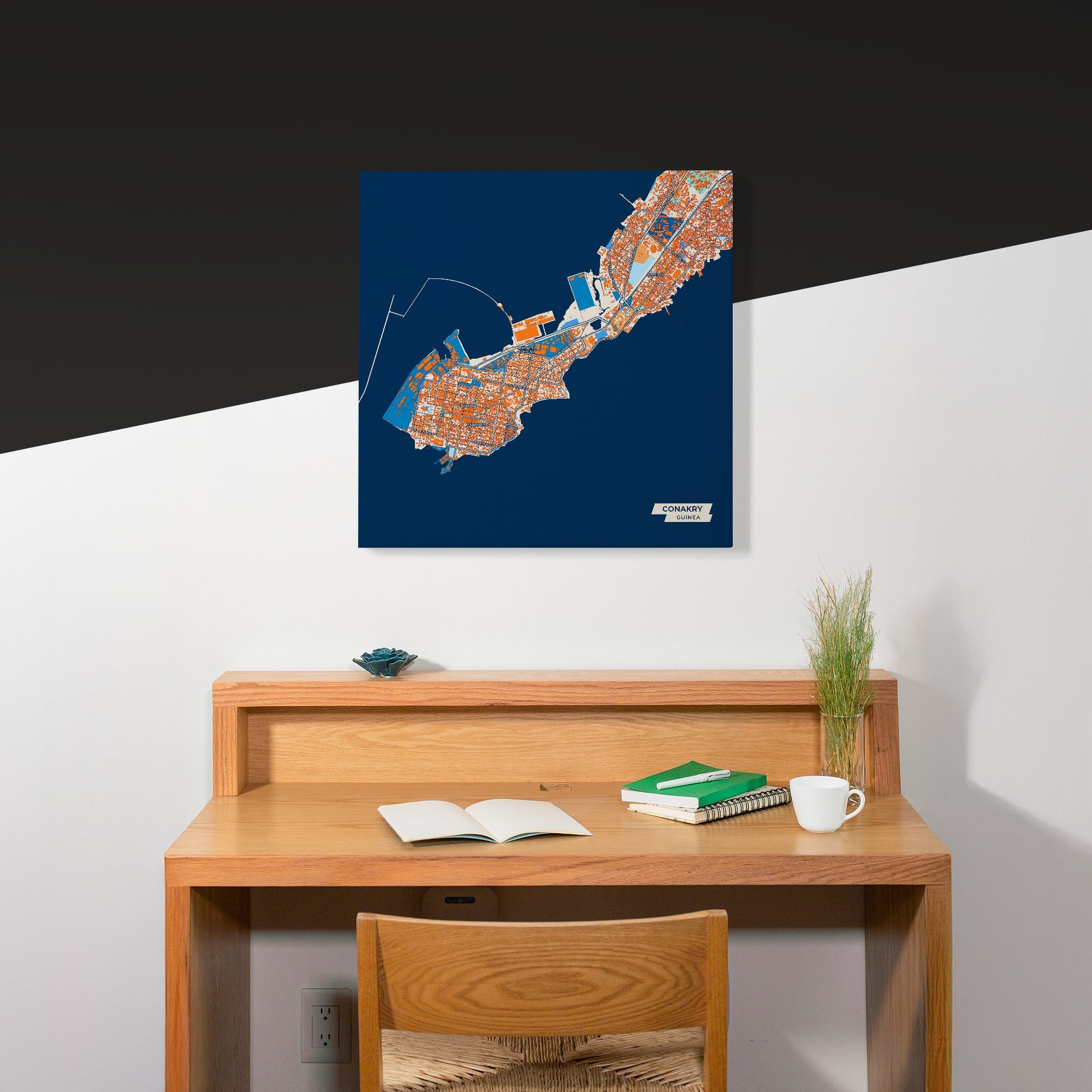 Conakry Guinea Colorful City Map Canvas Print Scene