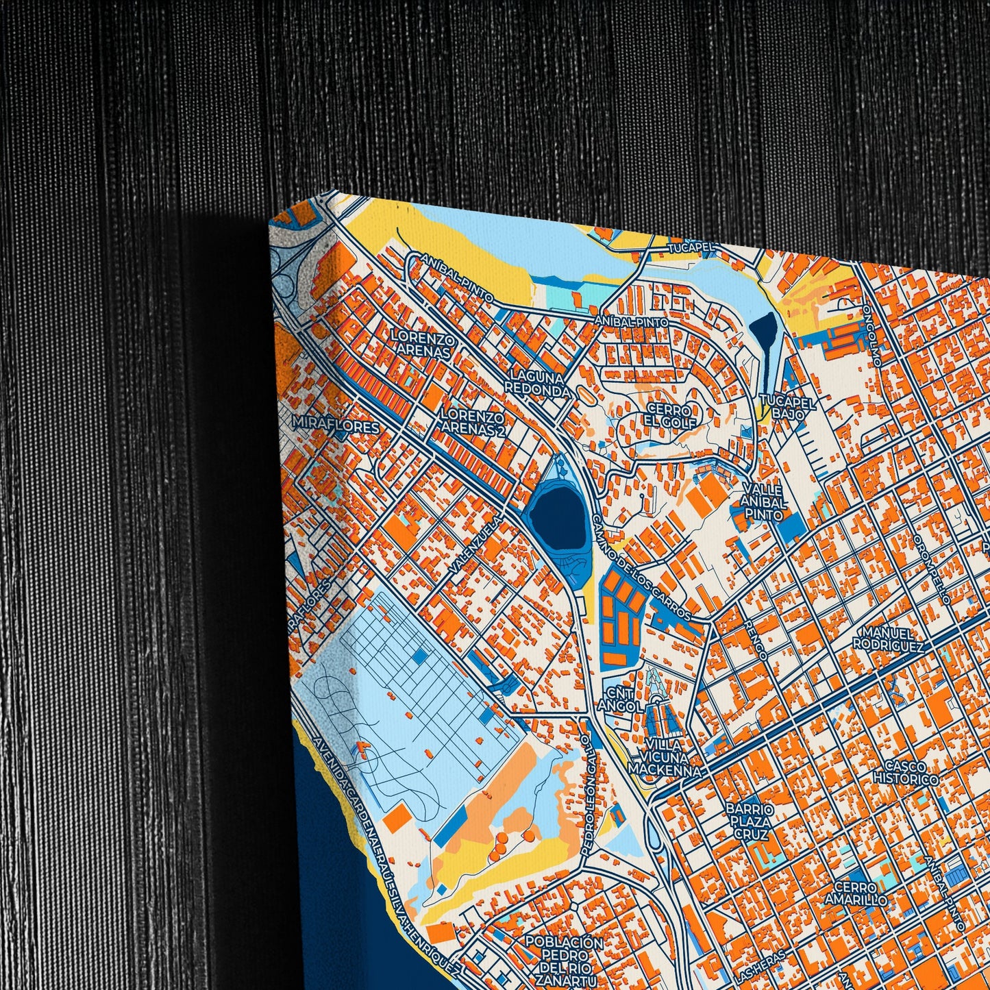 Concepcion Chile Colorful City Map Canvas Print Detail