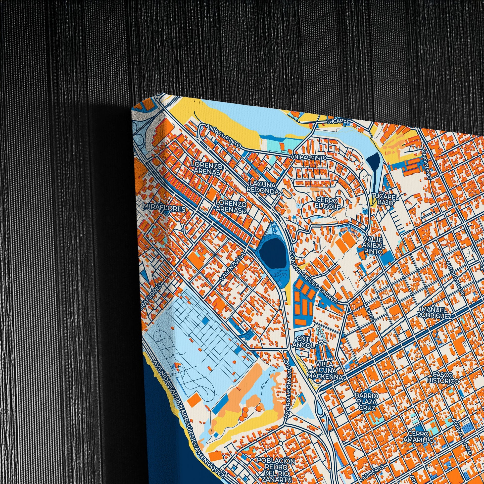 Concepcion Chile Colorful City Map Canvas Print Detail