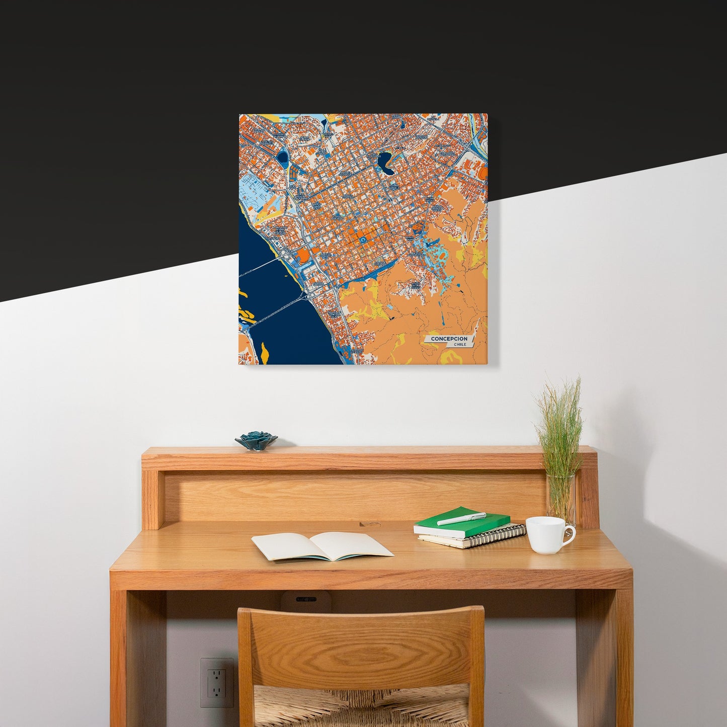 Concepcion Chile Colorful City Map Canvas Print Scene