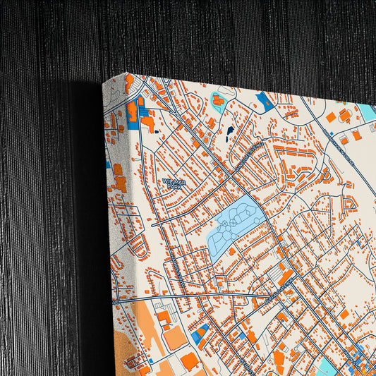 Concord North Carolina Colorful City Map Canvas Print Detail