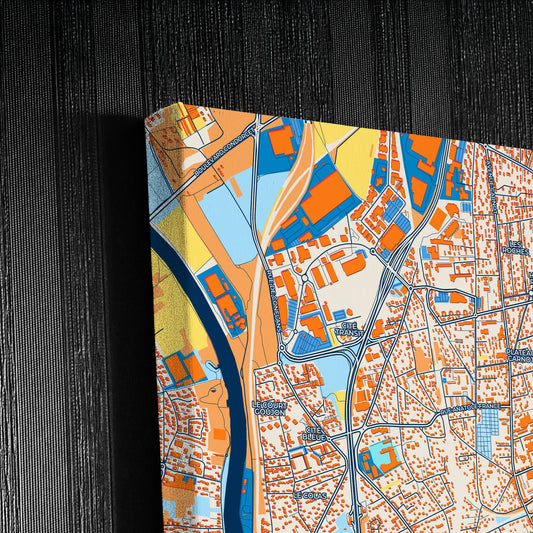 Conflans-Sainte-Honorine France Colorful City Map Canvas Print Detail