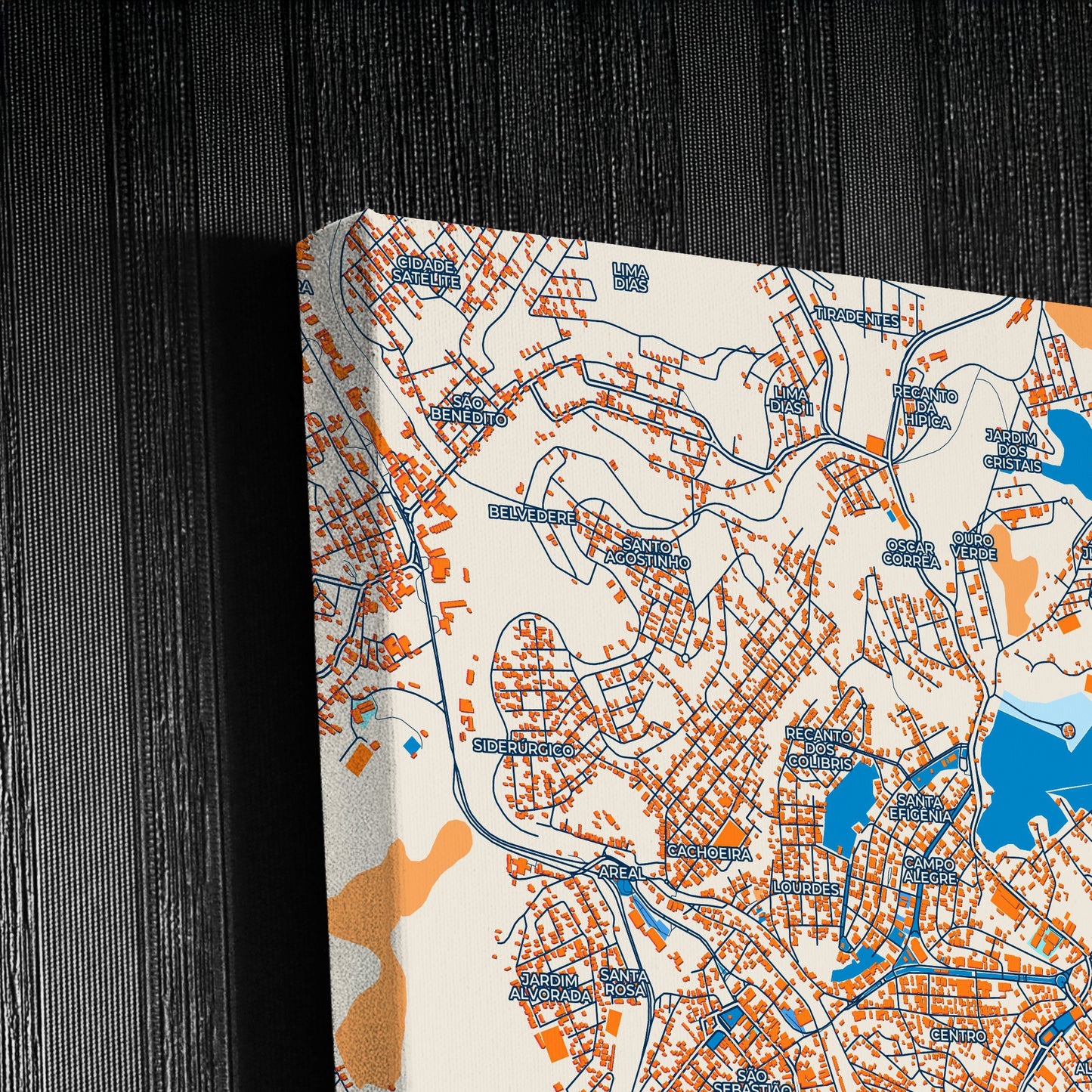 Conselheiro Lafaiete Brazil Colorful City Map Canvas Print Detail