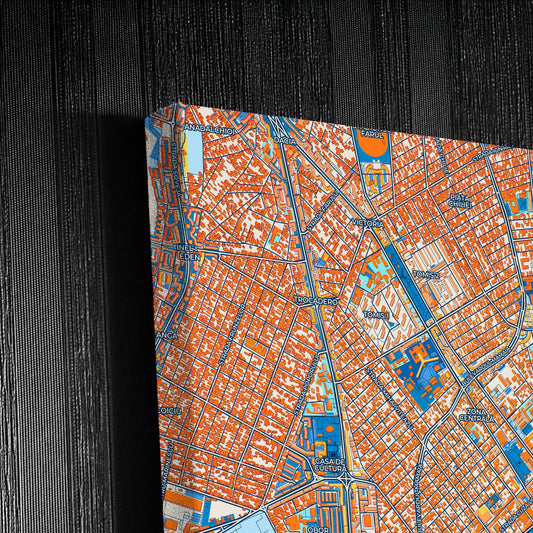 Constanța Romania Colorful City Map Canvas Print Detail