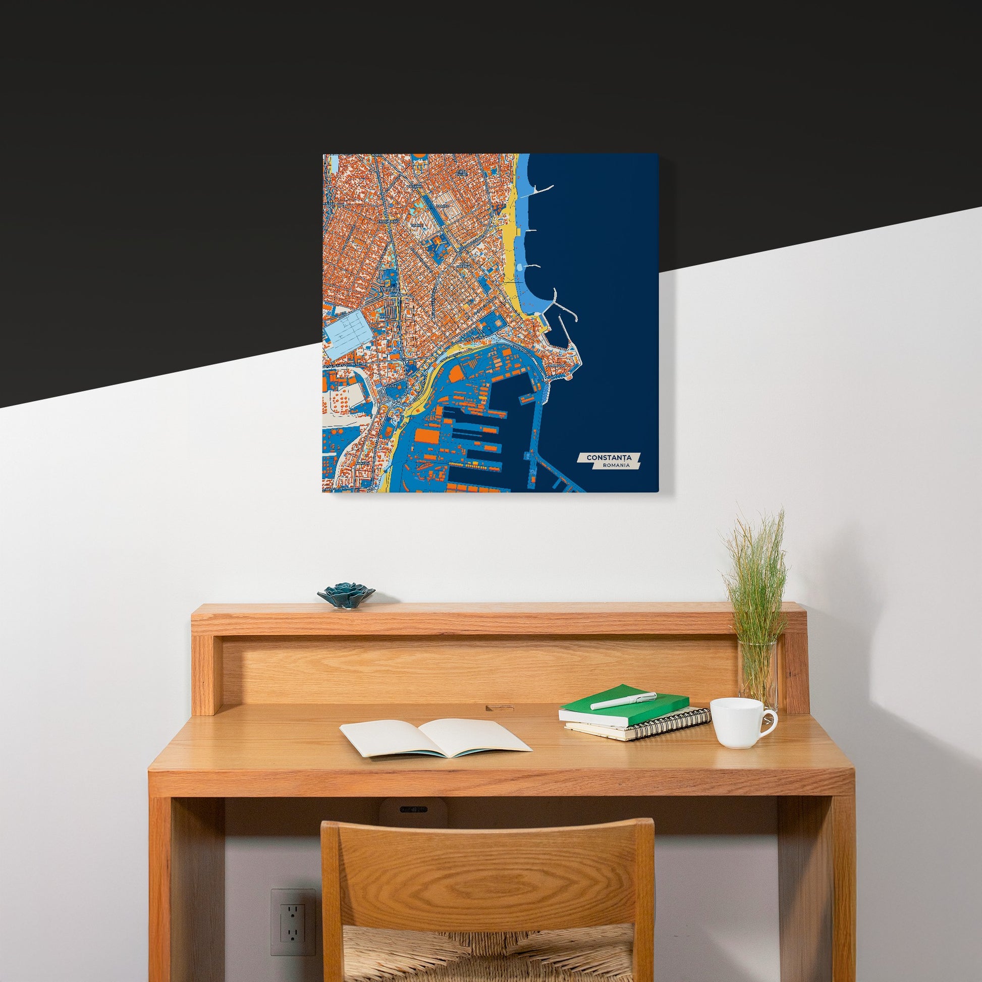 Constanța Romania Colorful City Map Canvas Print Scene