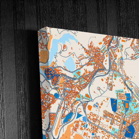 Constantine Algeria Colorful City Map Canvas Print Detail