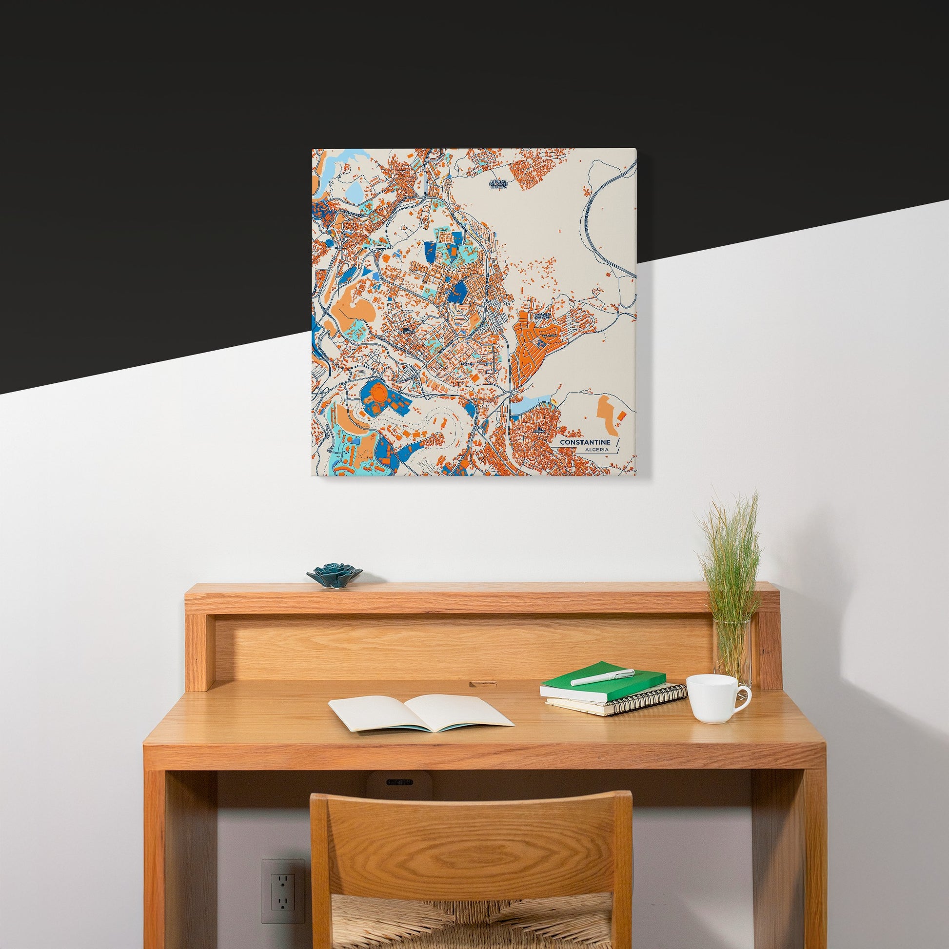 Constantine Algeria Colorful City Map Canvas Print Scene