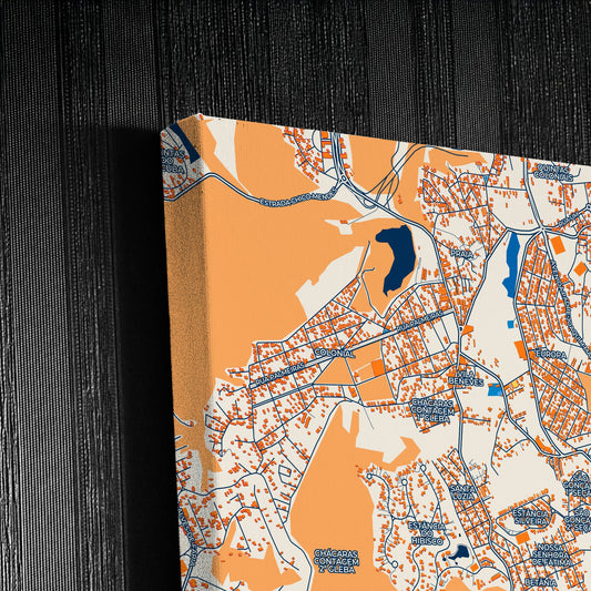 Contagem Brazil Colorful City Map Canvas Print Detail