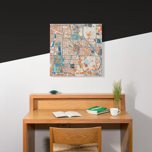 Conway Arkansas Colorful City Map Canvas Print Scene