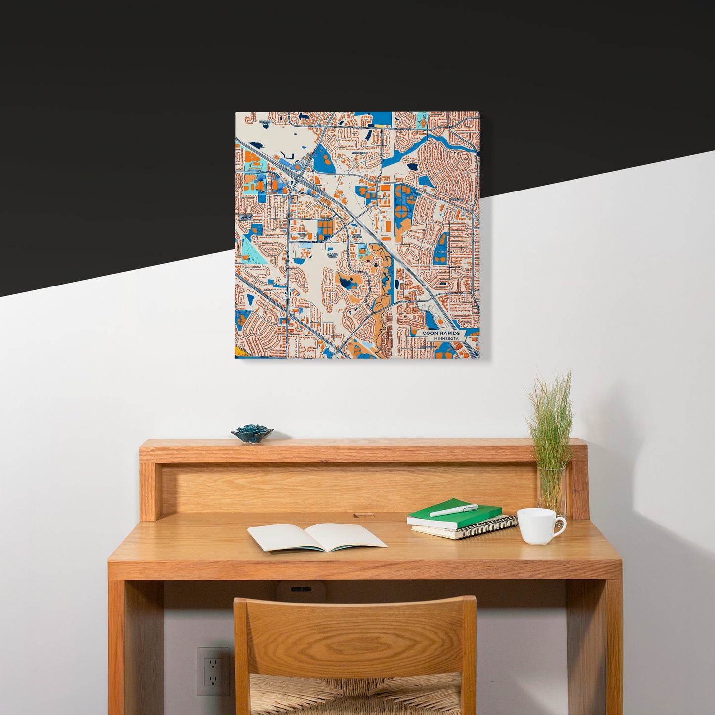 Coon Rapids Minnesota Colorful City Map Canvas Print Scene