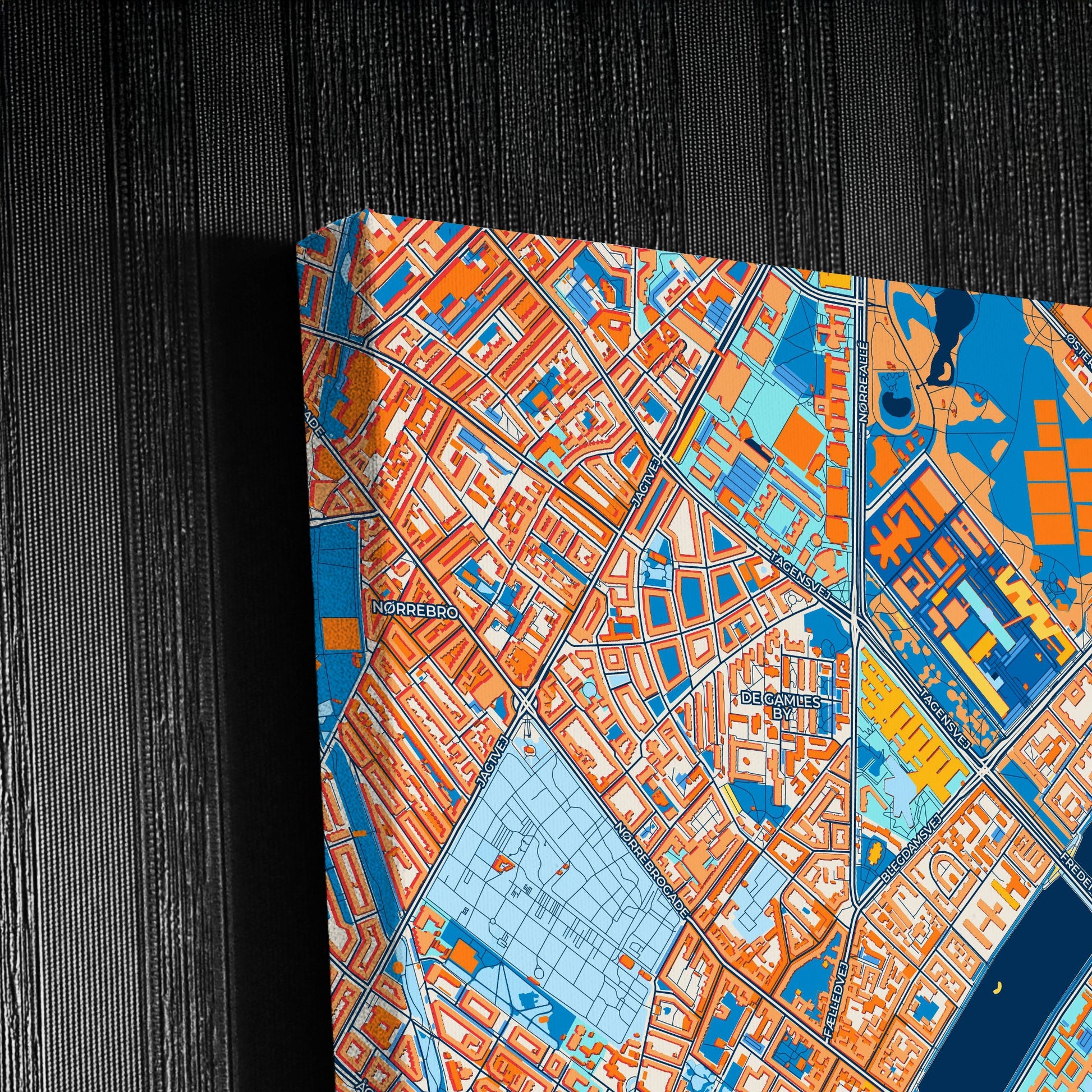 København Denmark Colorful City Map Canvas Print Detail