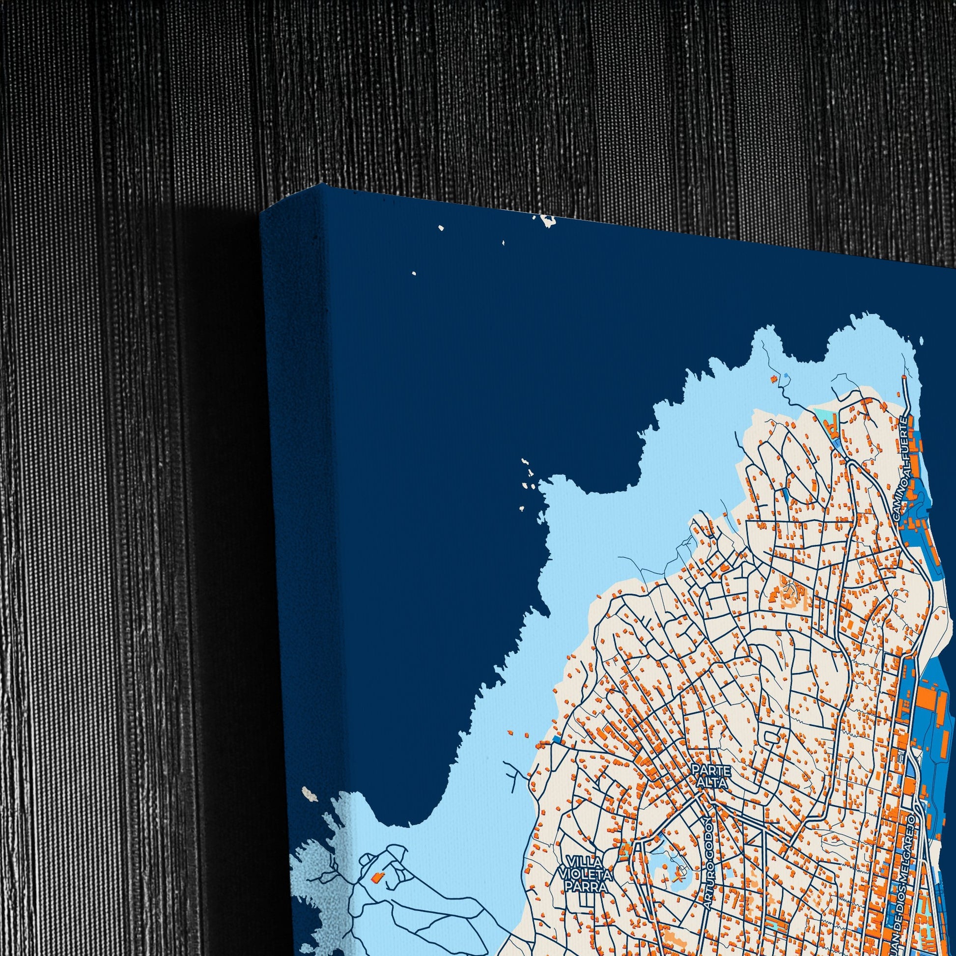 Coquimbo Chile Colorful City Map Canvas Print Detail