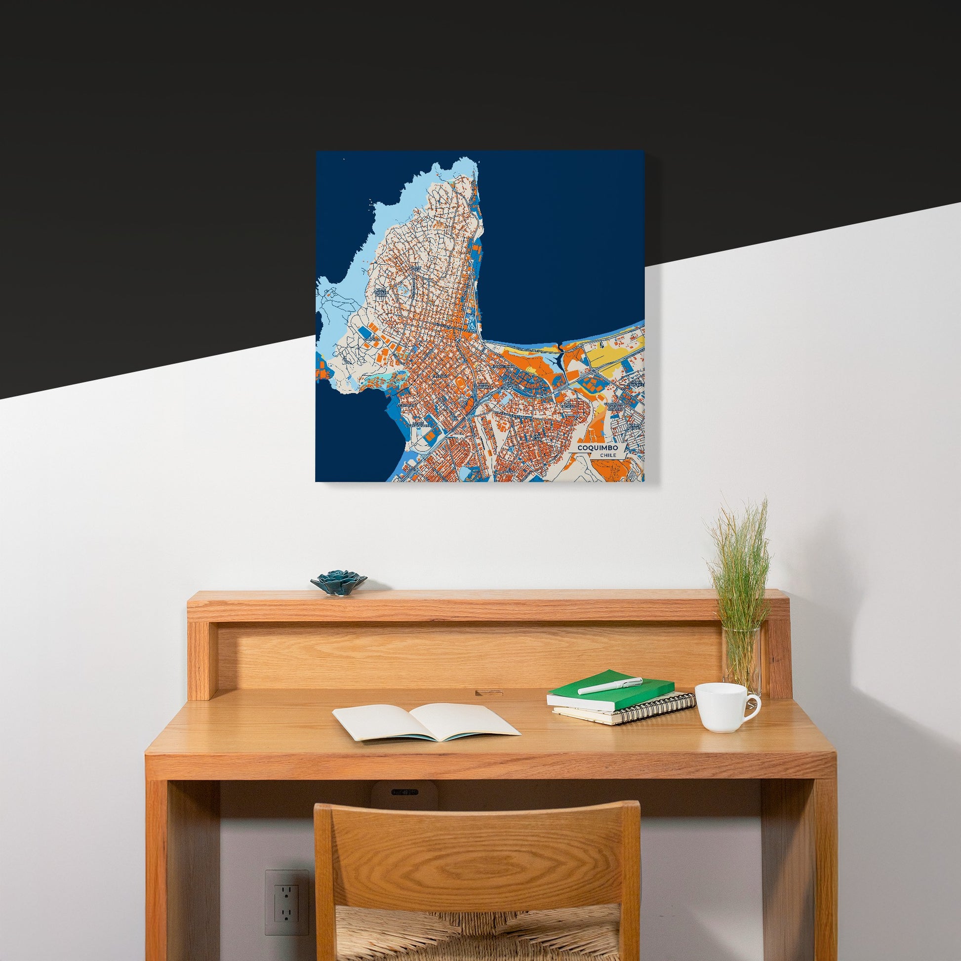 Coquimbo Chile Colorful City Map Canvas Print Scene