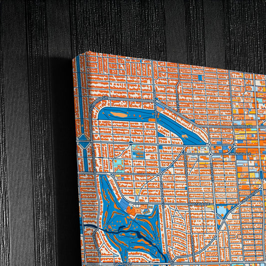 Coral Gables Florida Colorful City Map Canvas Print Detail