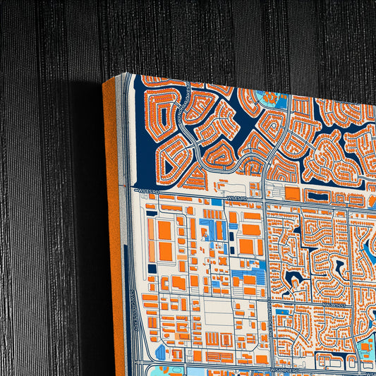 Coral Springs Florida Colorful City Map Canvas Print Detail