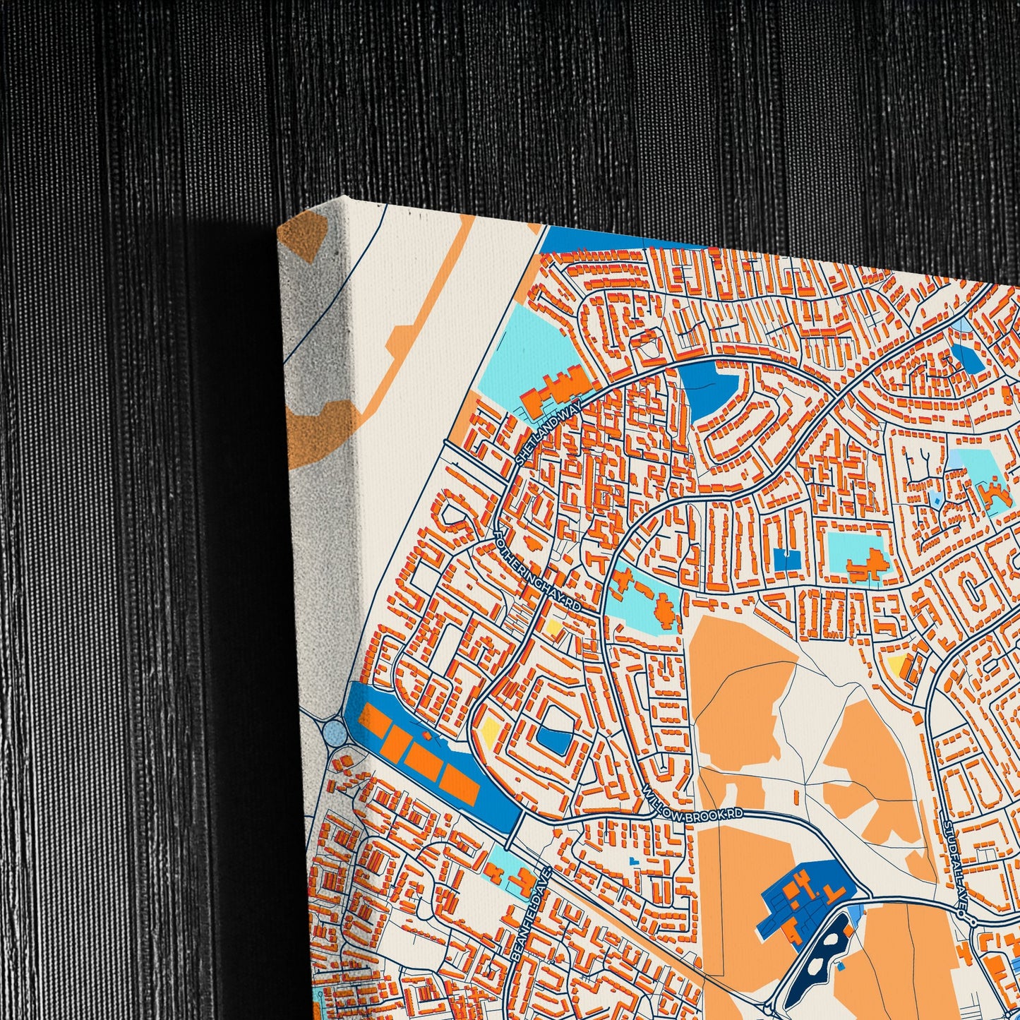 Corby England Colorful City Map Canvas Print Detail