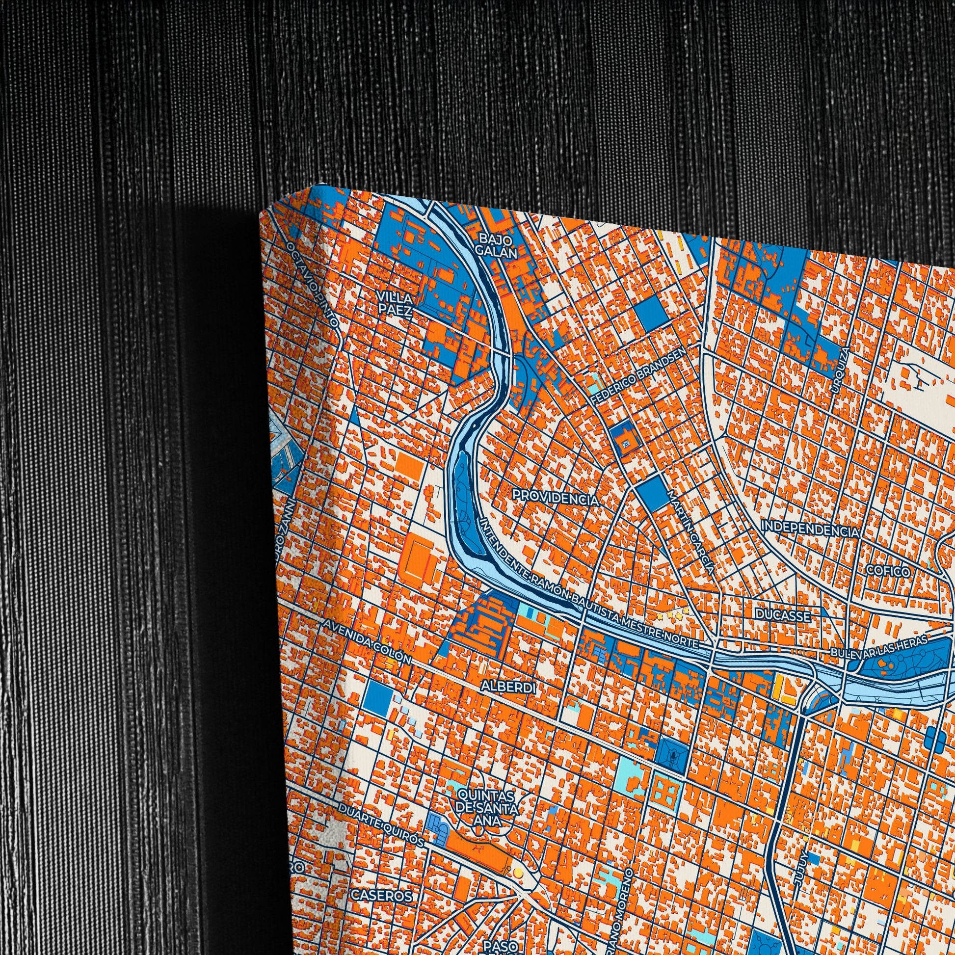 Cordoba Argentina Colorful City Map Canvas Print Detail