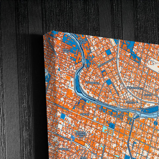 Cordoba Argentina Colorful City Map Canvas Print Detail