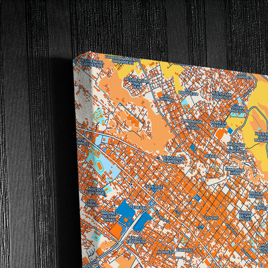 Córdoba Mexico Colorful City Map Canvas Print Detail