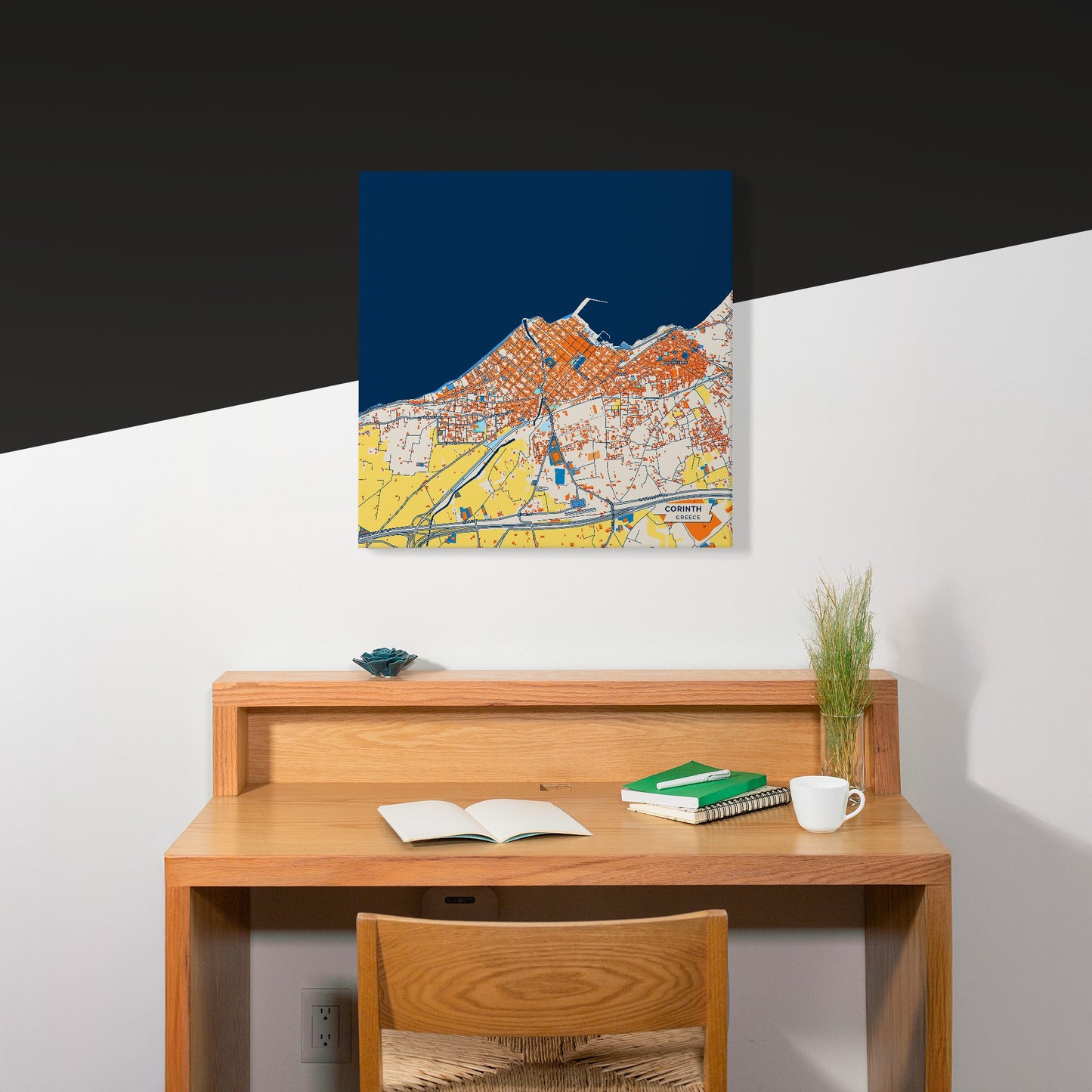 Κορινθος Greece Colorful City Map Canvas Print Scene