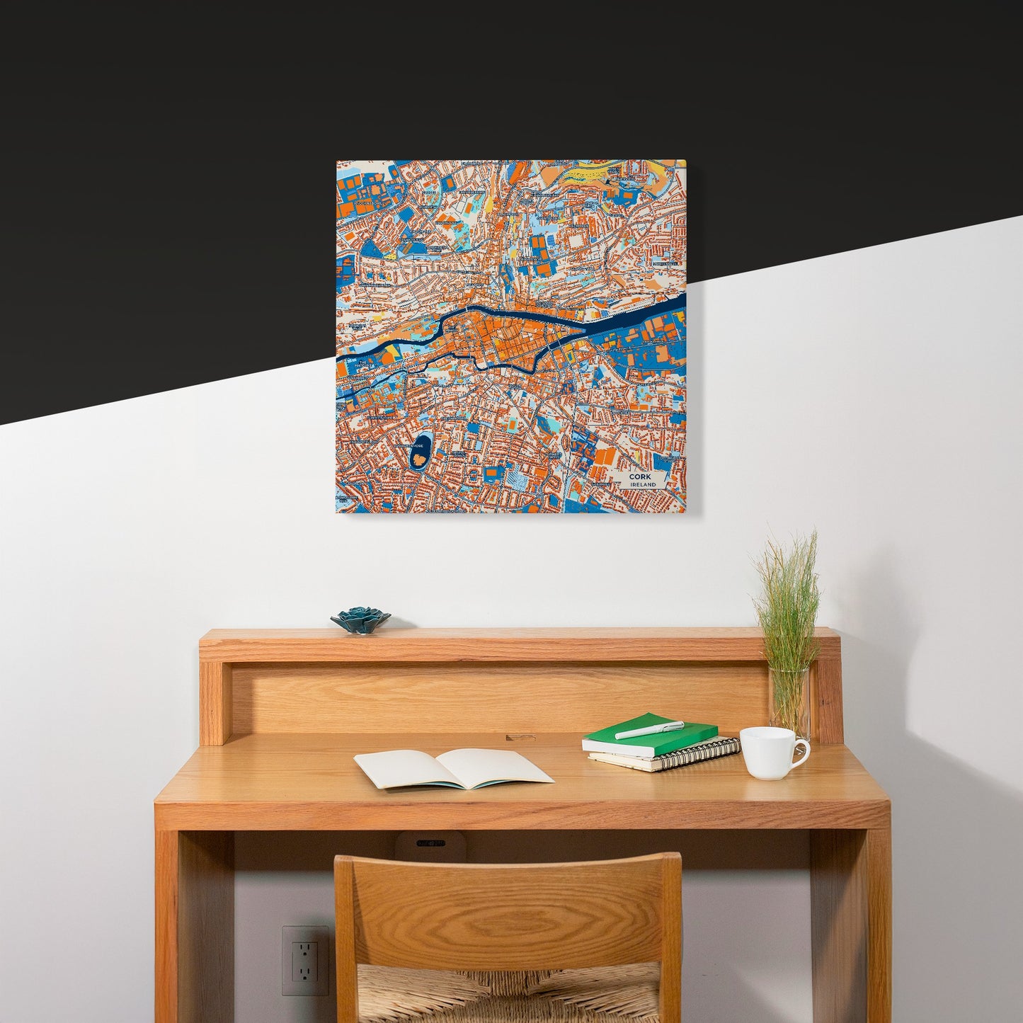 Cork Ireland Colorful City Map Canvas Print Scene