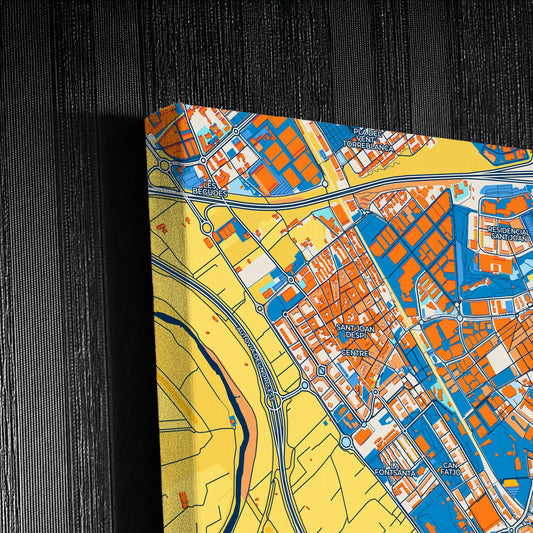 Cornellà De Llobregat Spain Colorful City Map Canvas Print Detail