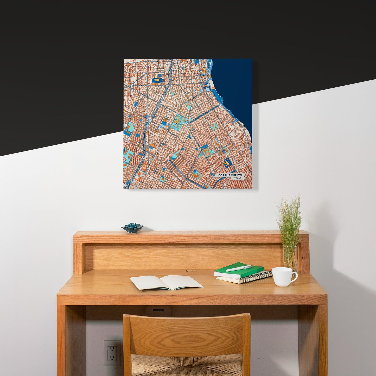 Corpus Christi Texas Colorful City Map Canvas Print Scene