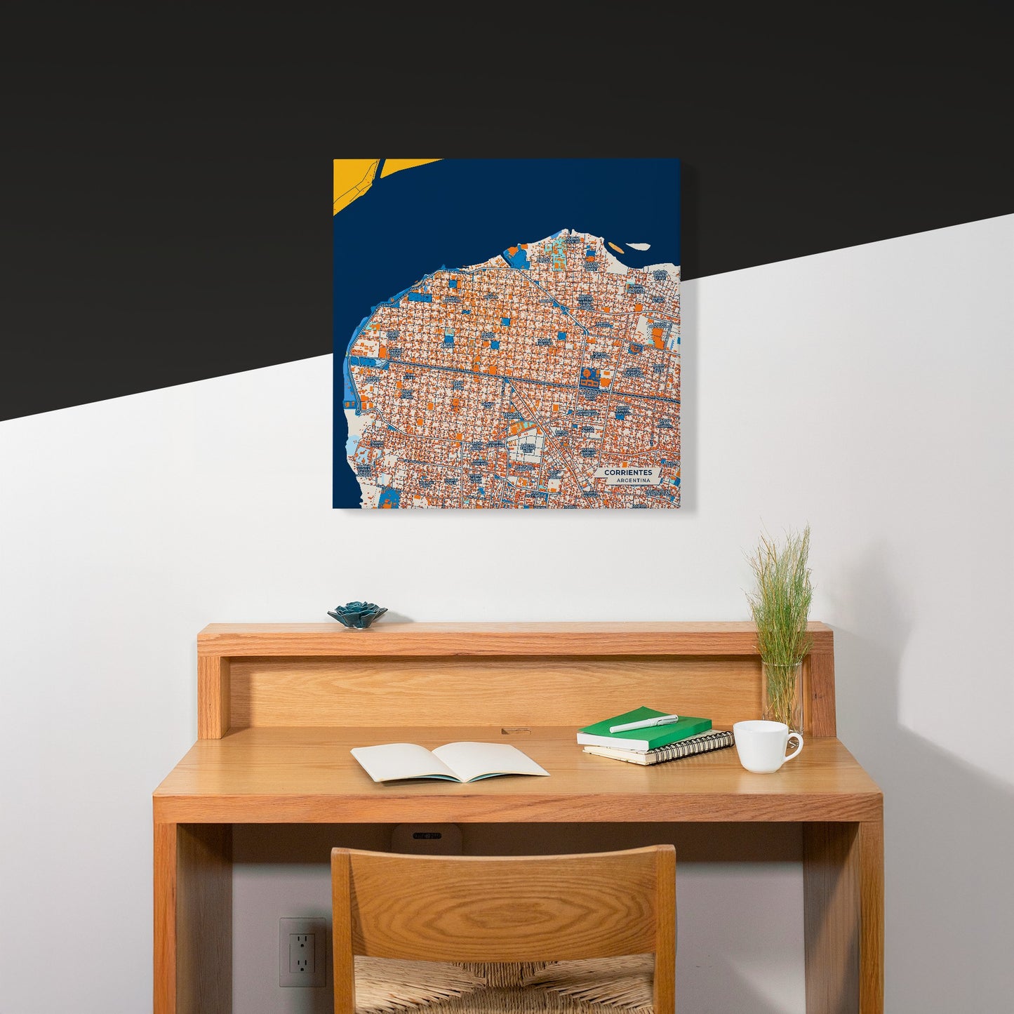 Corrientes Argentina Colorful City Map Canvas Print Scene