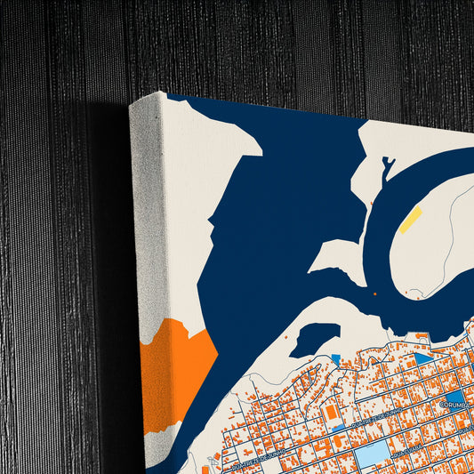 Corumba Brazil Colorful City Map Canvas Print Detail