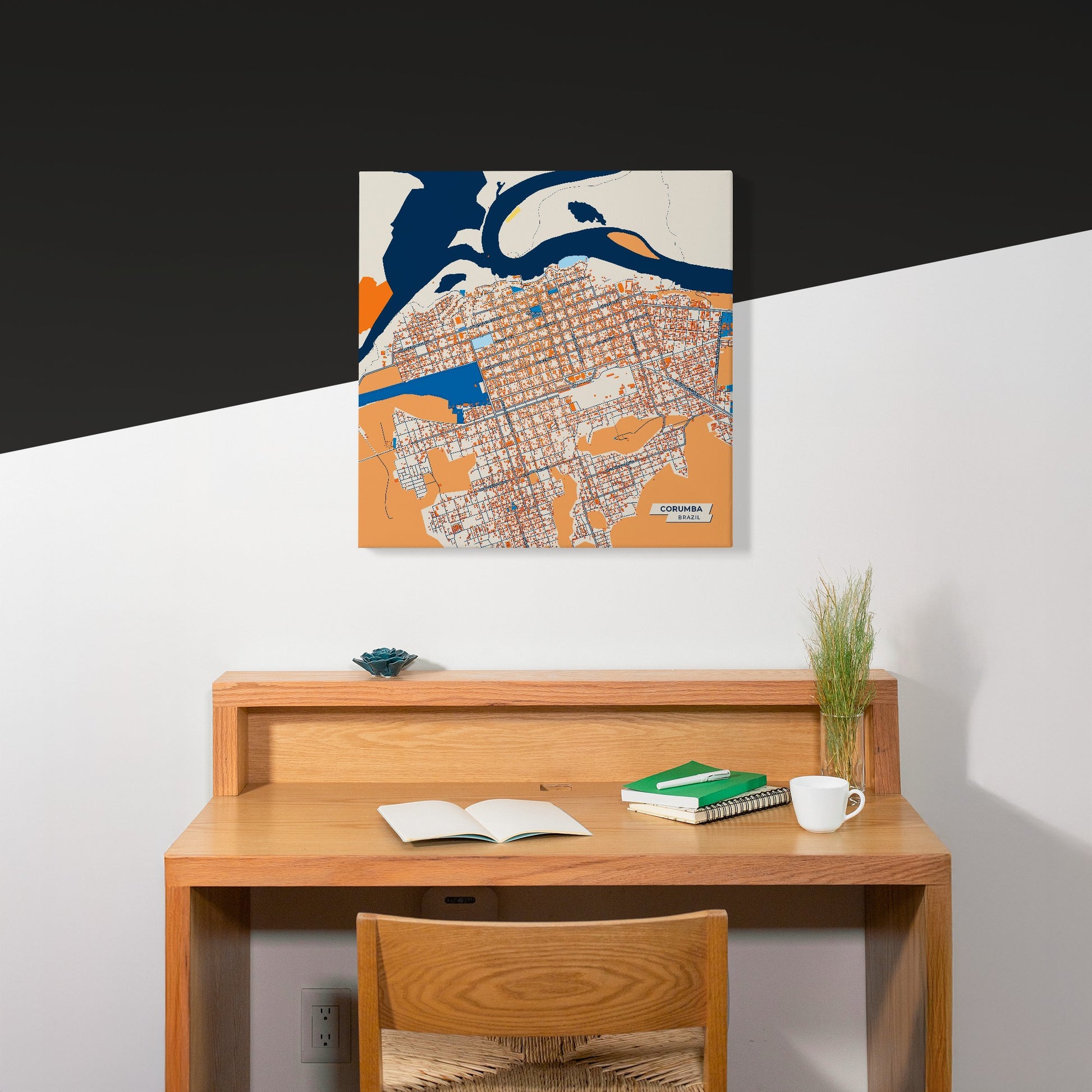 Corumba Brazil Colorful City Map Canvas Print Scene