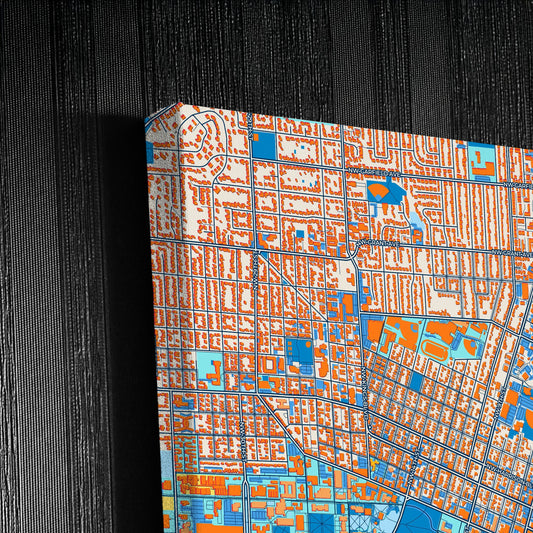 Corvallis Oregon Colorful City Map Canvas Print Detail