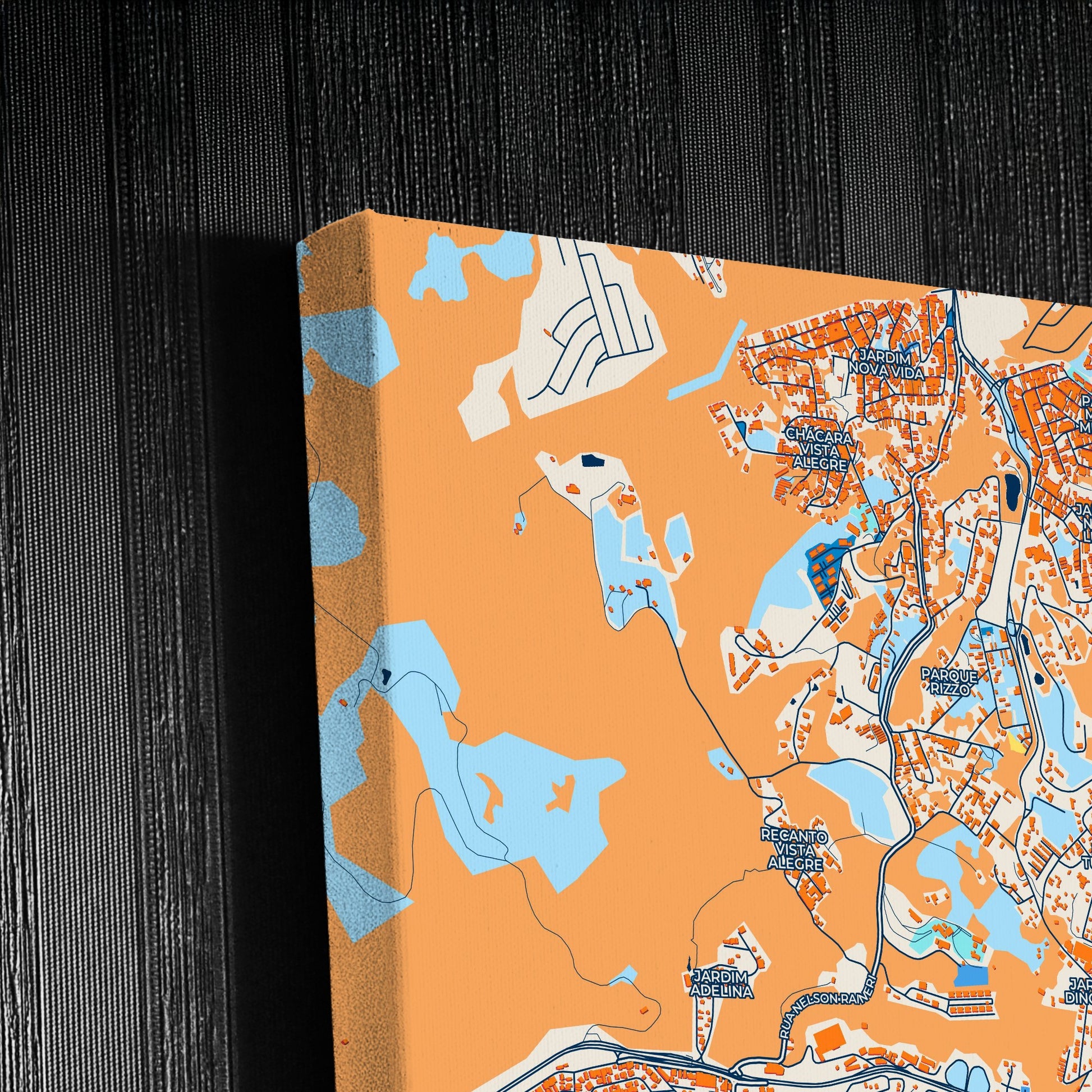 Cotia Brazil Colorful City Map Canvas Print Detail