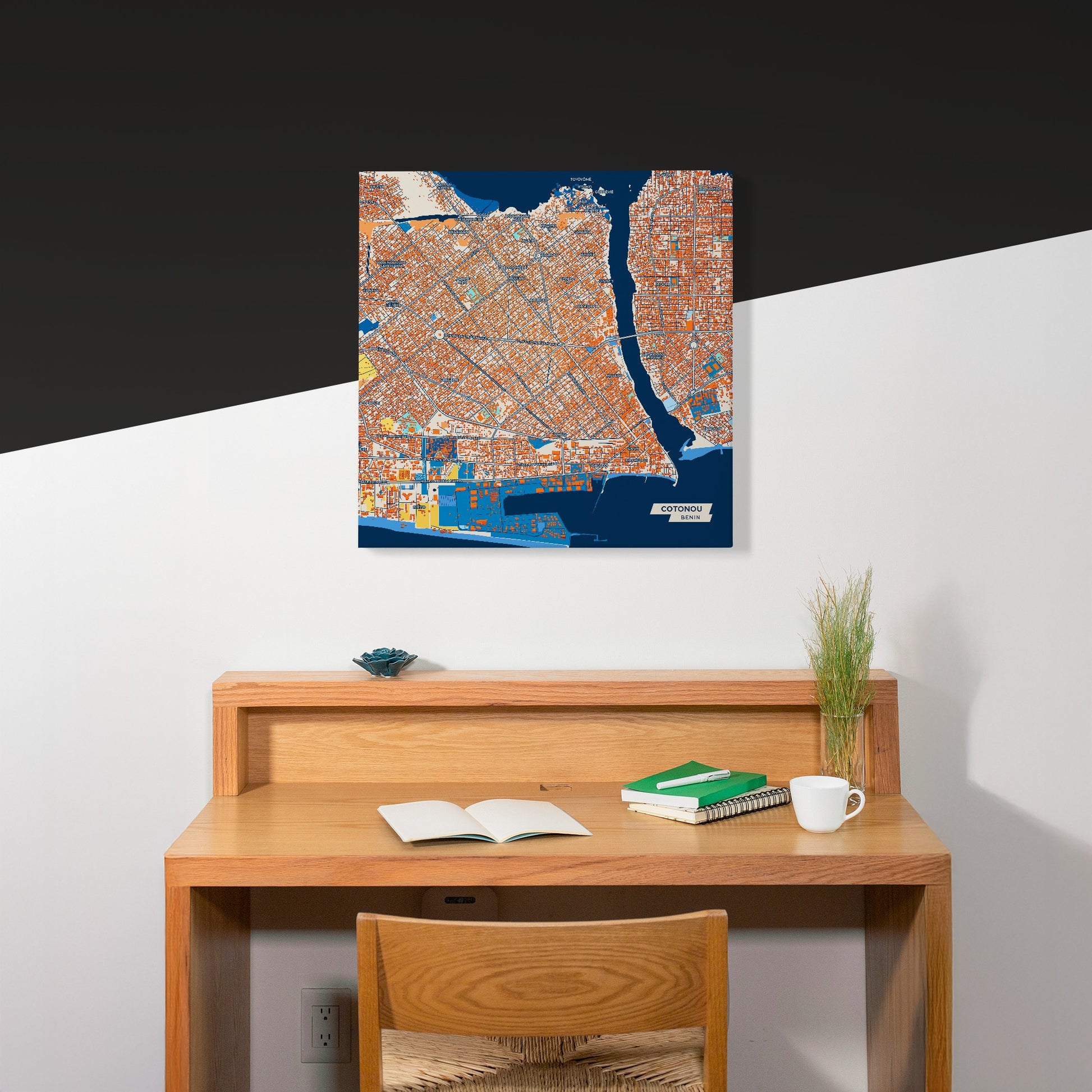 Cotonou Benin Colorful City Map Canvas Print Scene