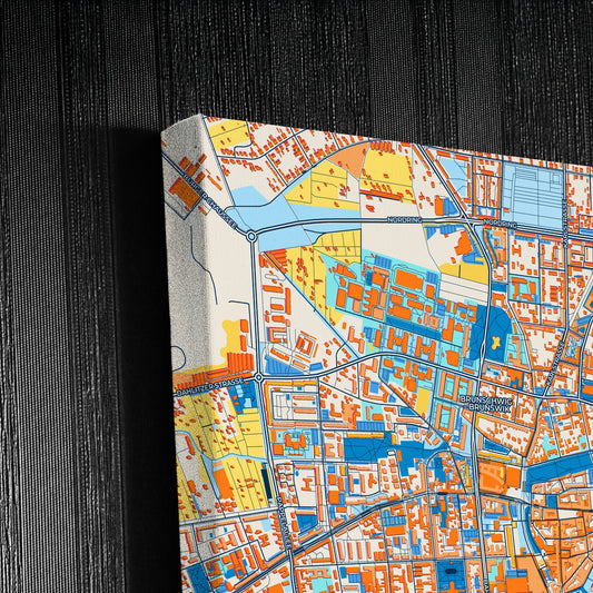 Cottbus Germany Colorful City Map Canvas Print Detail