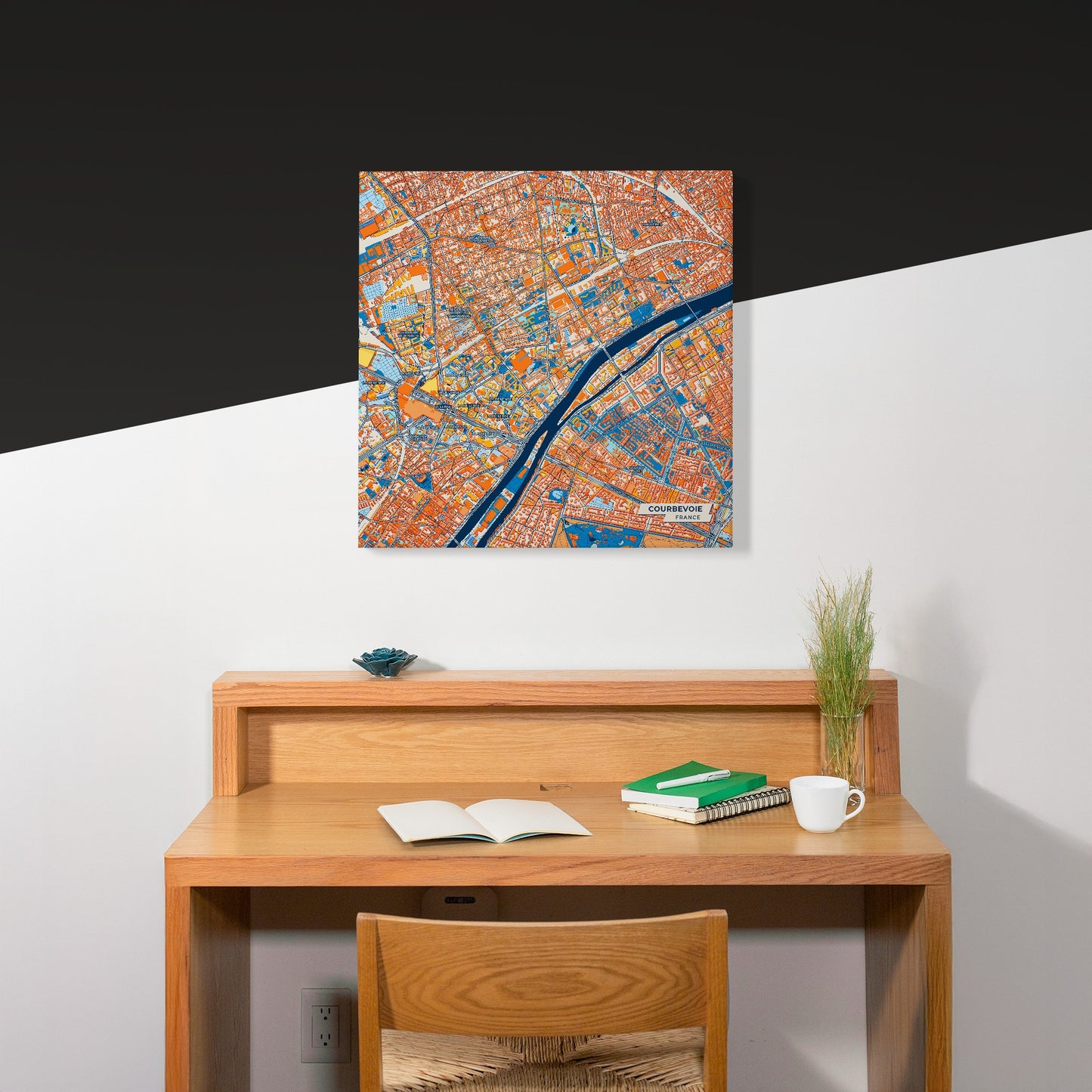 Courbevoie France Colorful City Map Canvas Print Scene