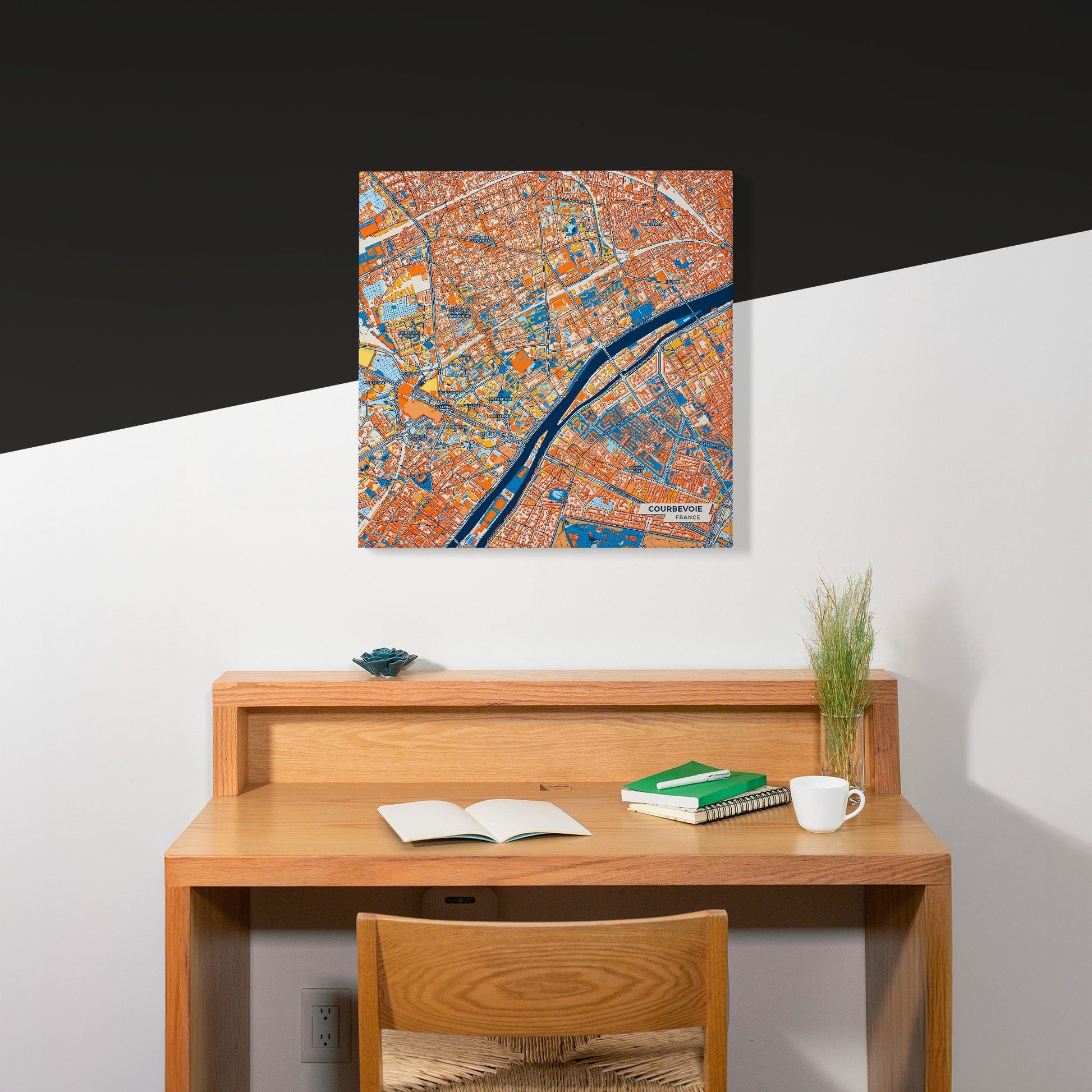 Courbevoie France Colorful City Map Canvas Print Scene