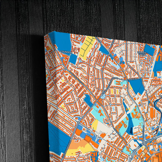 Coventry England Colorful City Map Canvas Print Detail