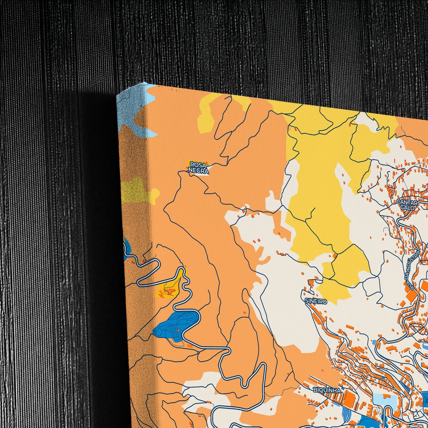 Covilhã Portugal Colorful City Map Canvas Print Detail