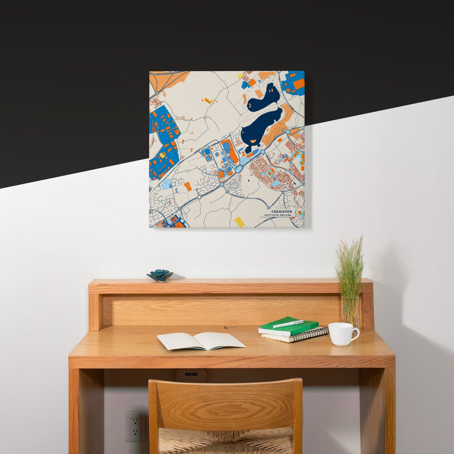 Craigavon Northern Ireland Colorful City Map Canvas Print Scene