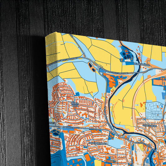 Crailsheim Germany Colorful City Map Canvas Print Detail