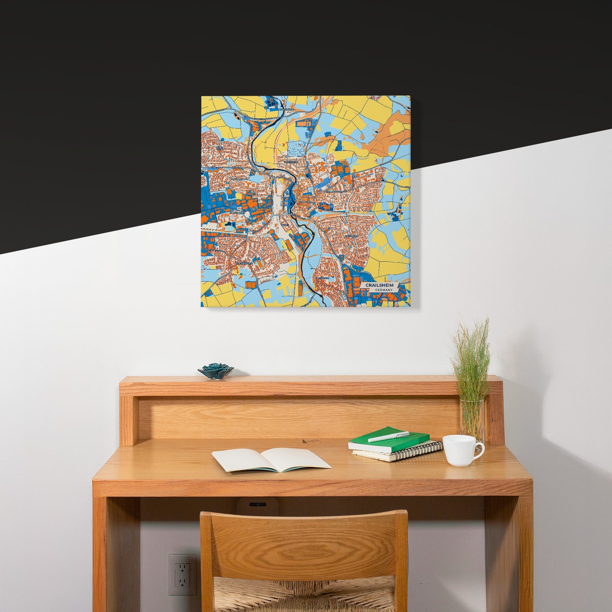 Crailsheim Germany Colorful City Map Canvas Print Scene