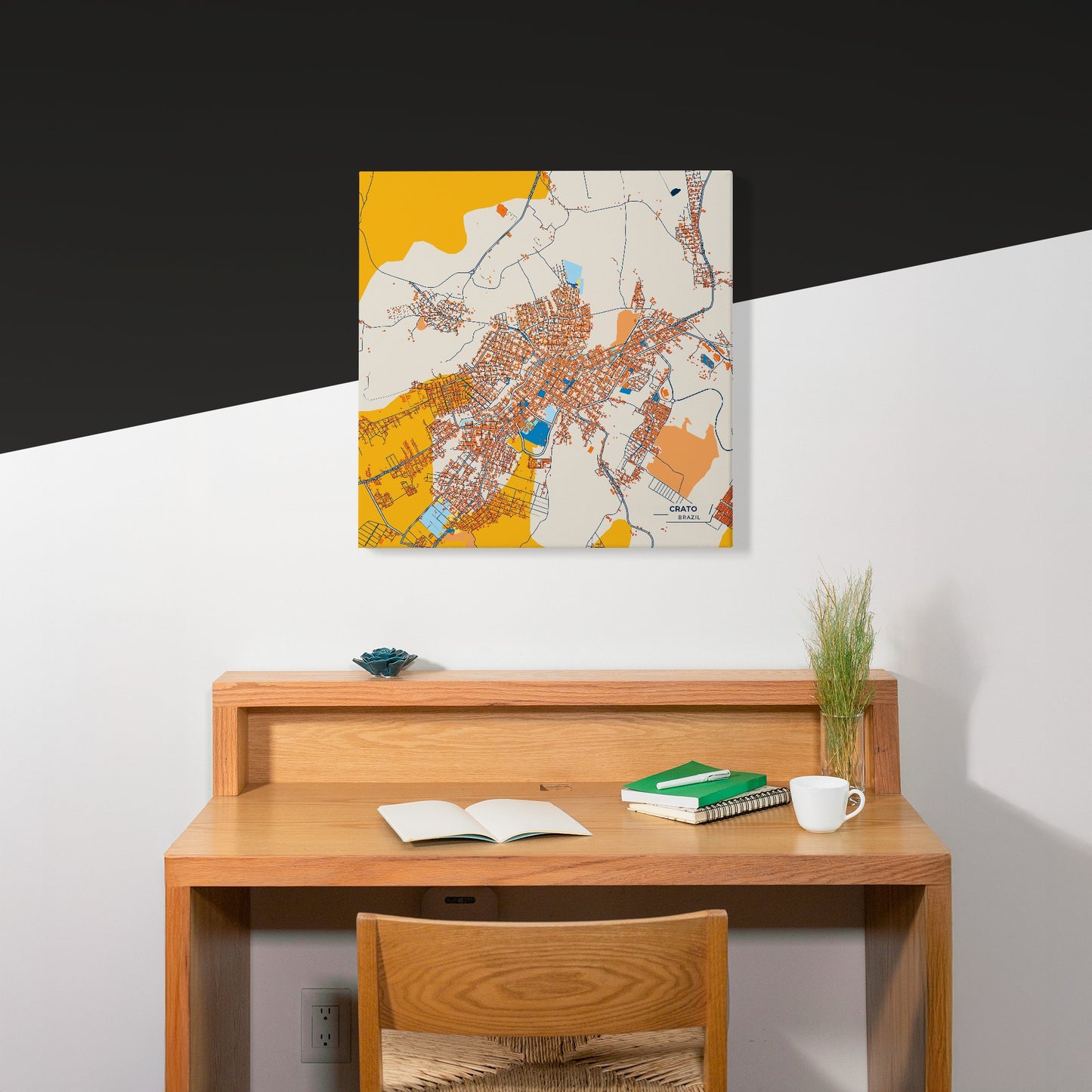 Crato Brazil Colorful City Map Canvas Print Scene