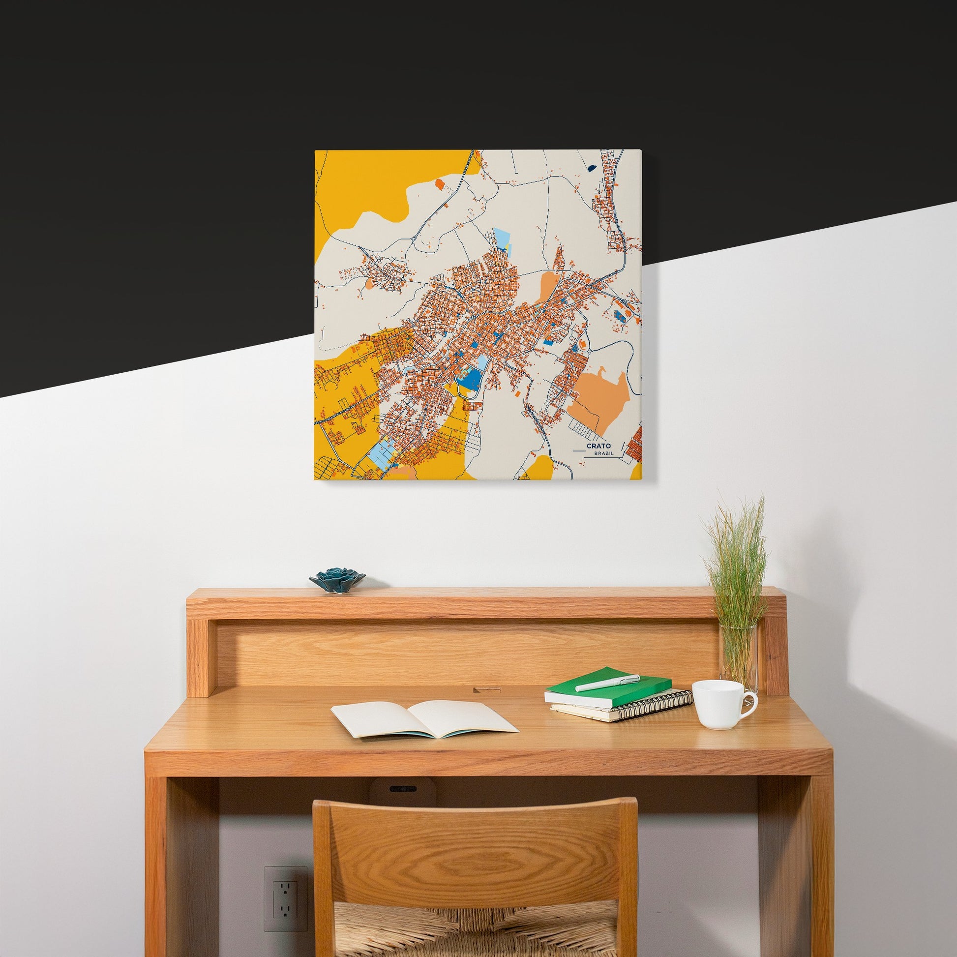 Crato Brazil Colorful City Map Canvas Print Scene