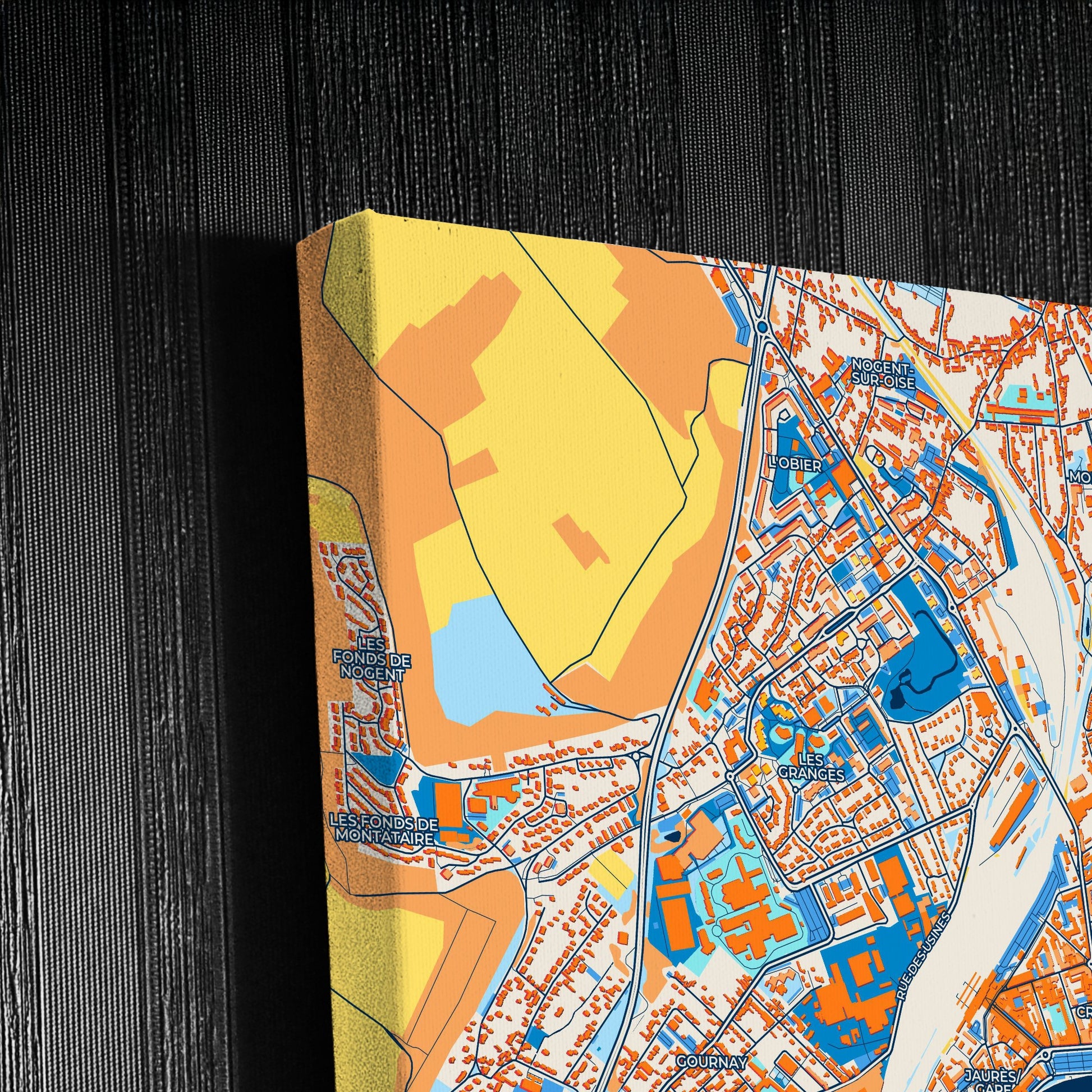 Creil France Colorful City Map Canvas Print Detail